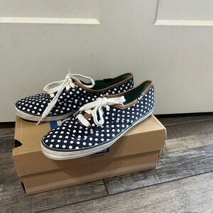 Keds Women's Navy and White Polka Dot Sneakers